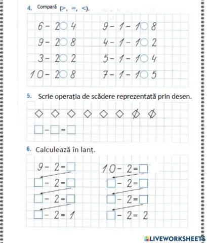 Scaderea cu 2 unitati
