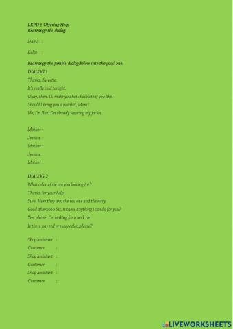 LKPD 5 offering help