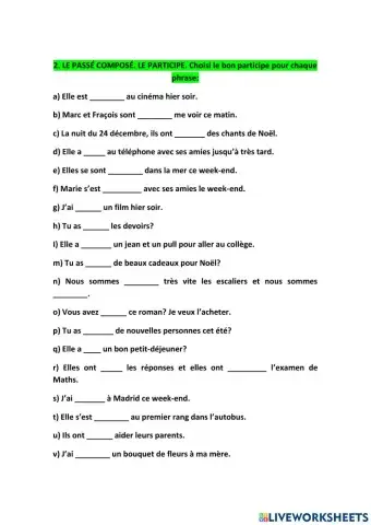 Les passé composé 2