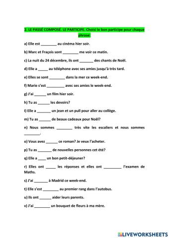 Les passé composé 2