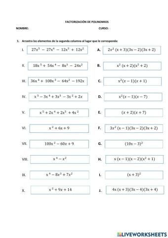 Factorización de polinomios
