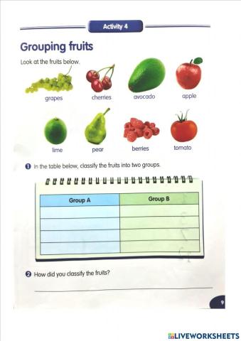 Grouping fruits
