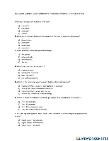 Producers and consumers