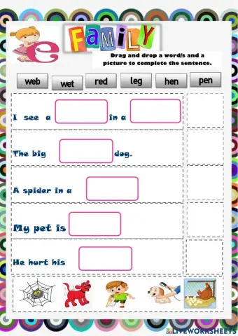 Short 'e' Word Families