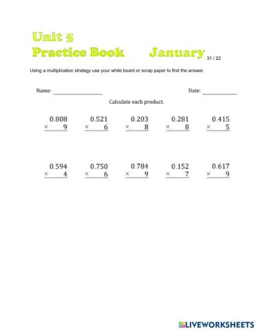 Practice Book Station January 31 - 22