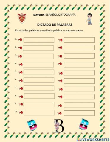 Dictado de palabras