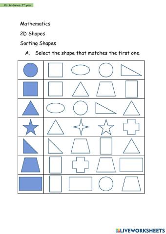 Mathematics-Sorting 2D Shapes 1