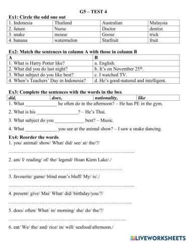 G5 - test on tap so 4