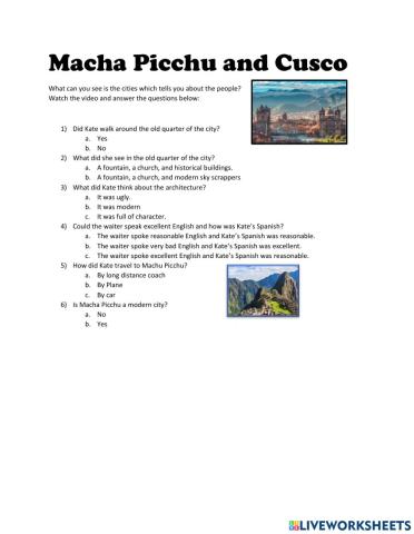 Machu Picchu and Cusco