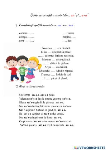 Scrierea corectă a cuvintelor ,,sa” și ,,s-a”
