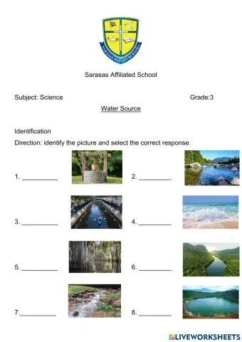 Unit 6 Water source worksheet 2