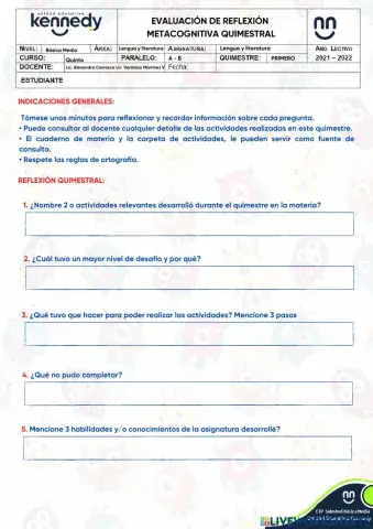 Evaluación Metacognitiva