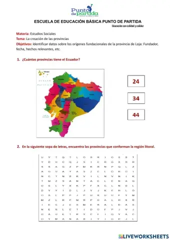 La creación de las provincias