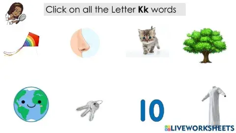 Letter Kk vocabulary