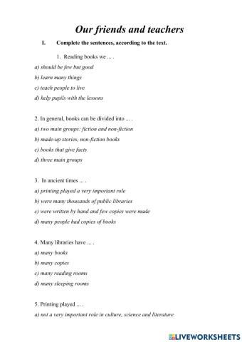 Our friend and teachers