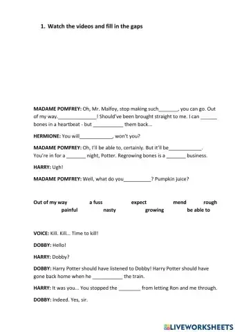 Dobby apeears in the Hospital Wing