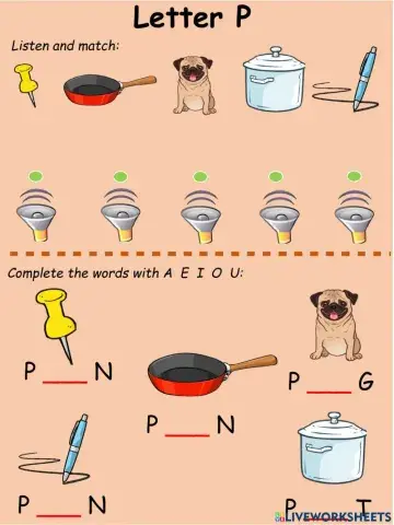 Consonants: Letter P and vowels