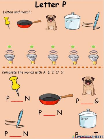 Consonants: Letter P and vowels