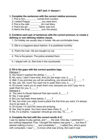 OET Unit 11 Science and Technology