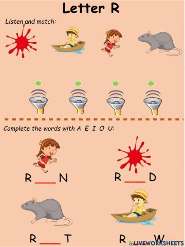 Consonants: Letter R and vowels