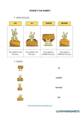 Prepositions:in,on, under, behind