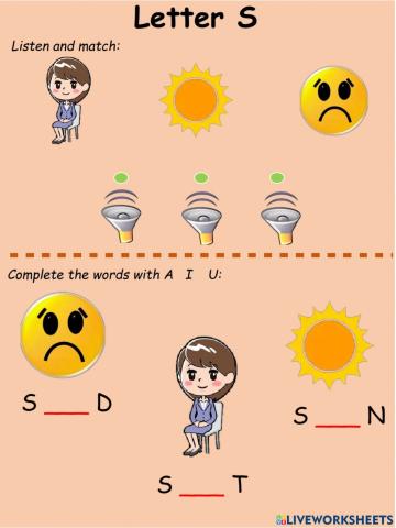 Consonants: Letter S and vowels