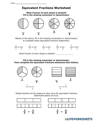 Equivalent Fractions Practice