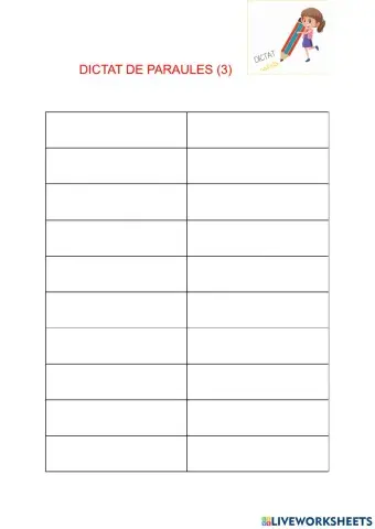 Dictat de paraules (3)