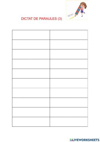 Dictat de paraules (3)