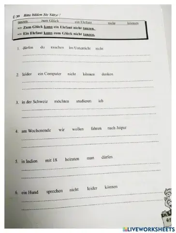 Modalverben - Jumbled words