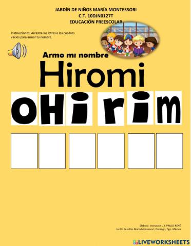 Armo mi nombre Hiromi