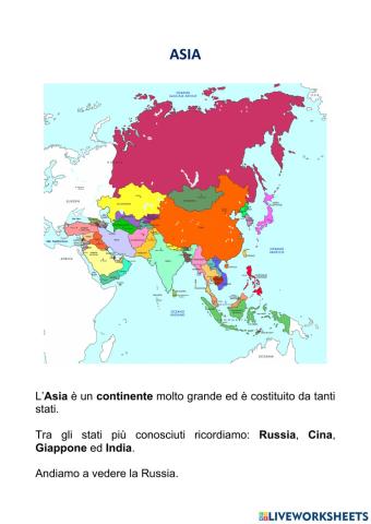 L' Asia con la Russia