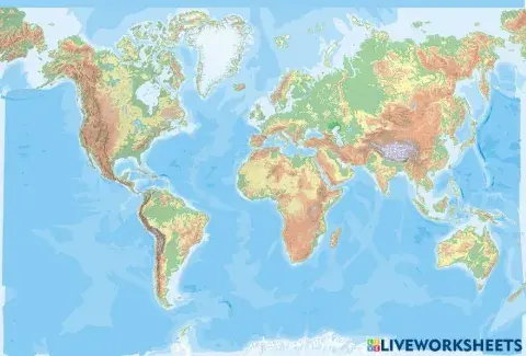 Mapa físico del mundo