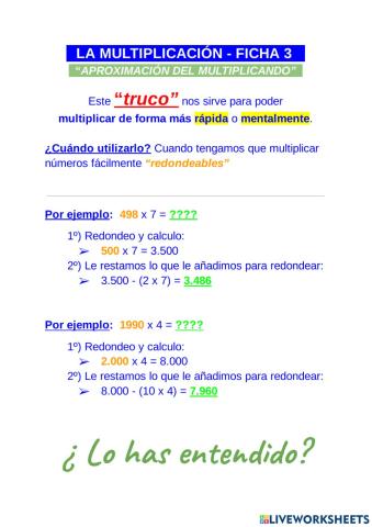 Multiplico por aproximación abn