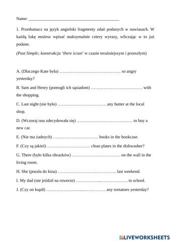 Past Simple and there is-are