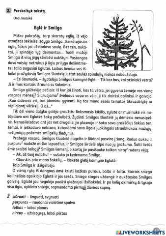 Testas. Teksto supratimas.