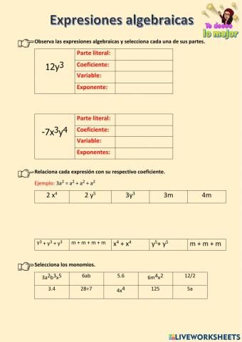 Expresiones algebraicas