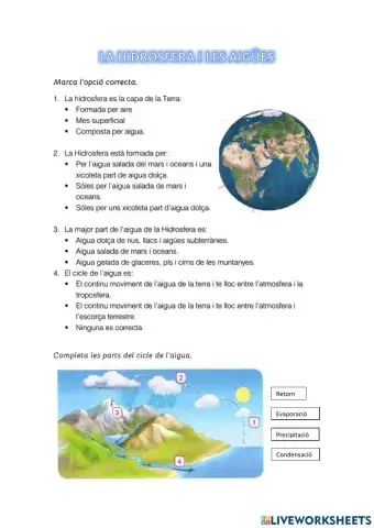 La hidrosfera i les aigües