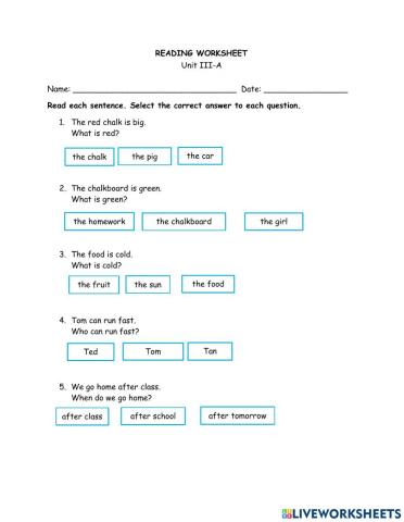 Reading unit lll-A