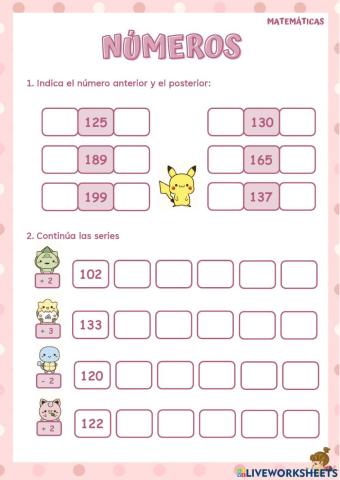 Números del 100 al 199