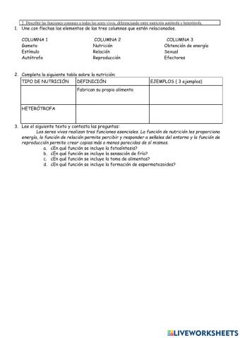 Las funciones vitales