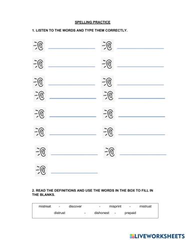 Spelling practice