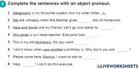 Object pronouns