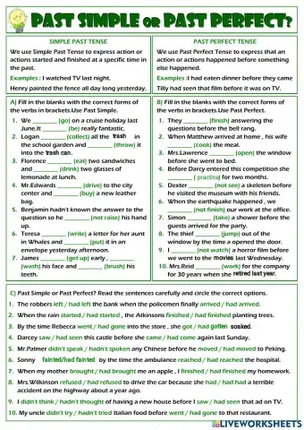 Past perfect and simple past