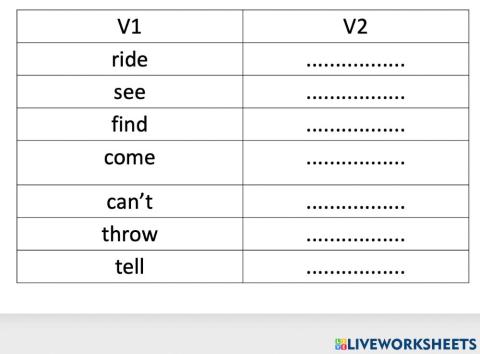 Irregular verbs