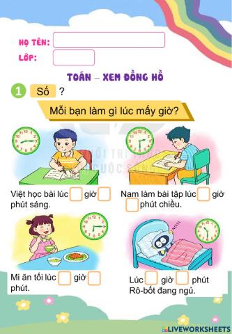 Xem đồng hồ trang 114, 115