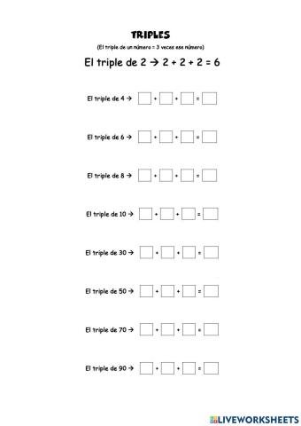 El triple de un número