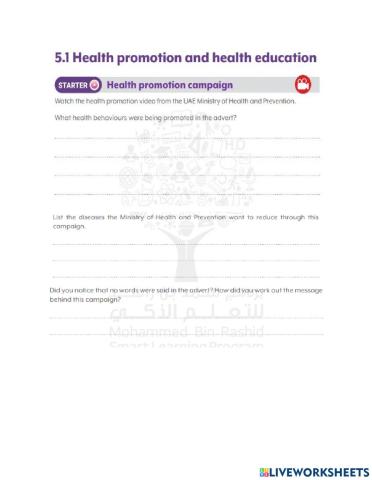 Health promoters activity 1