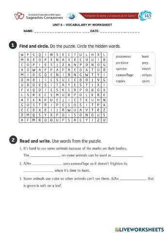 Vocabulary 6 - 6th Grade