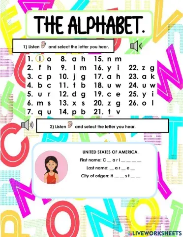The alphabeth.